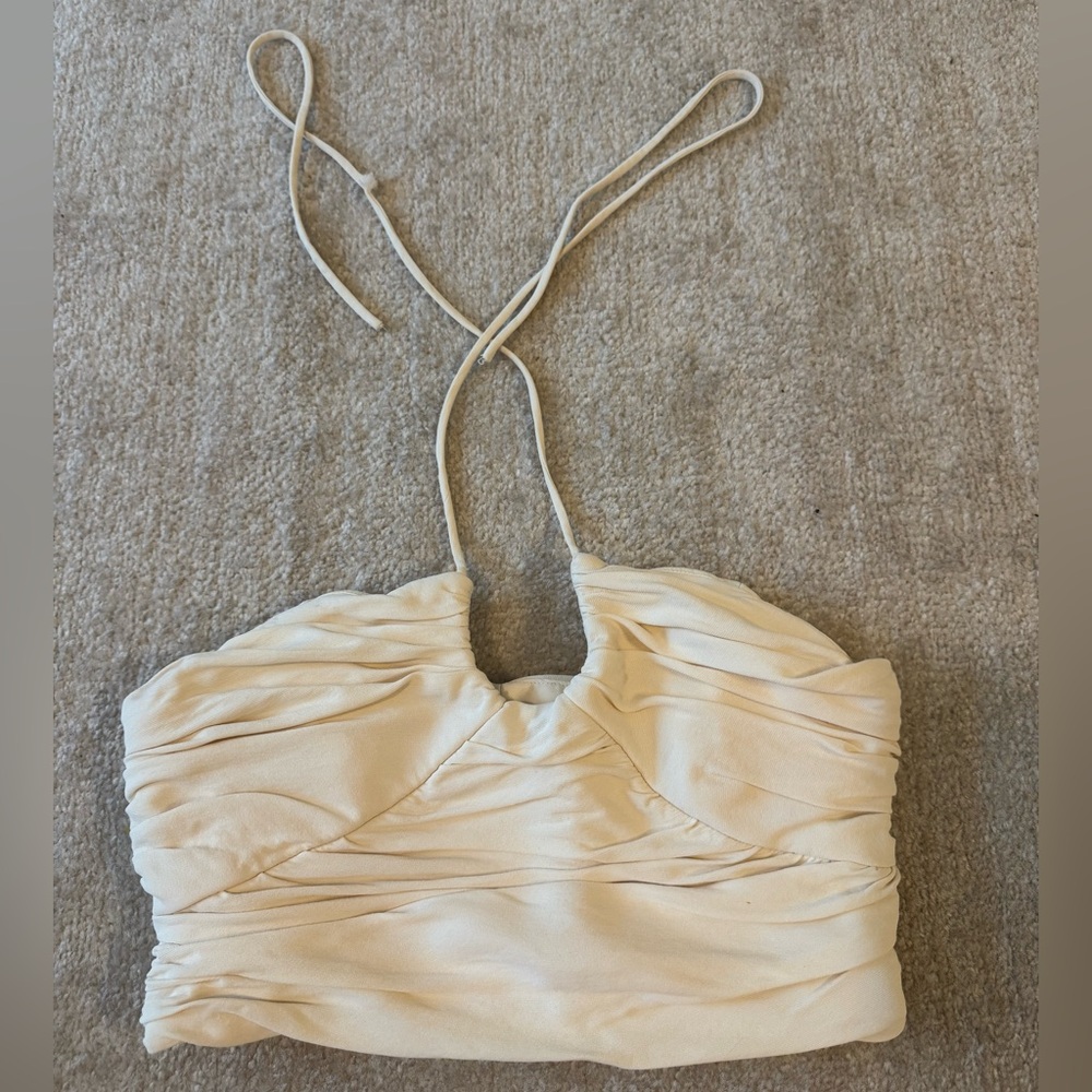 Zara Elegant Cream Halter Top
